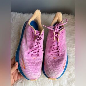 Hoka Women's Pink and Blue Athletic Shoes size 9.5